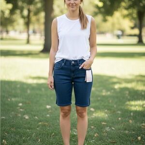 NYDJ Dark Blue Denim Bermudas